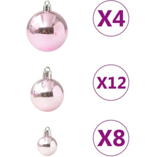 Set med julkulor 100 st Rosa - Rosa