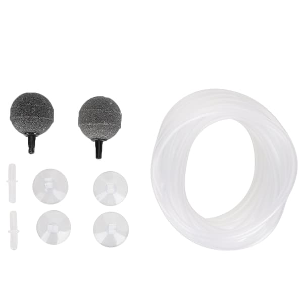 Akvarium Luftpumpe Tilbehørssett Boblestein Slange Sugekoppholder Ventil Lufter