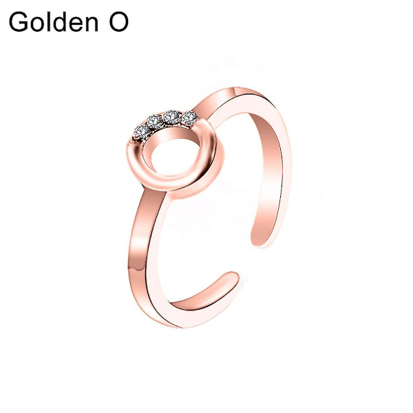 Mode Kvinder Simpel A til Z Engelsk Alfabet Bogstav Rhinestone Åben Ring smykker Silver B