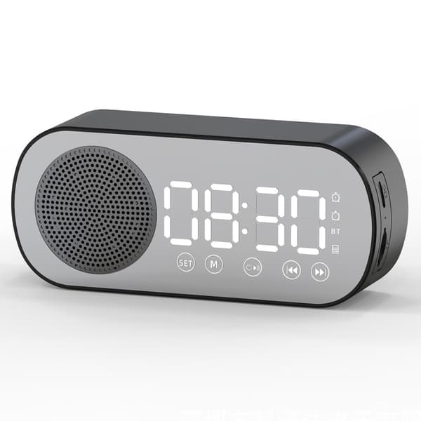 Z7 Sort Bluetooth Højttaler Vækkeur Multifunktionelt Smart Digitalt Spejl Engelsk Version til Hjem Skole Kontor