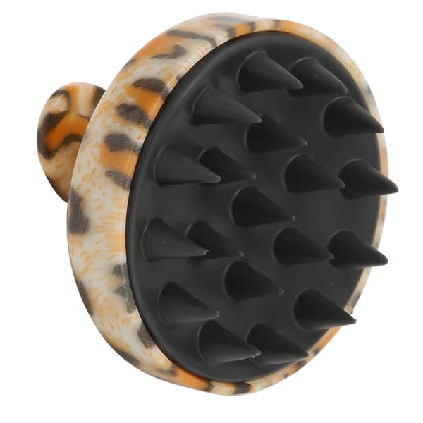 Silikon Shampoo Børste Hodebunn Eksfoliering Myk Hode Skrubber Leopard Mønster Dusjbørste