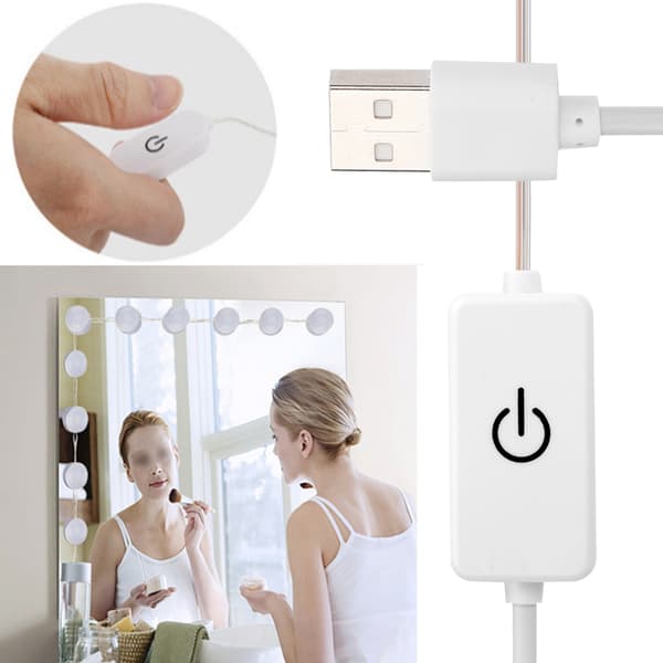 10 stk. USB 3 Farve LED Lys til Makeup Vanity Bord Spejl