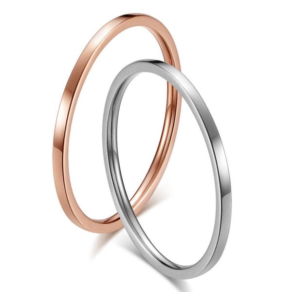 Kvinder mode glat tynd titan stål bånd finger ring bryllup smykker gave Rose Golden Us7