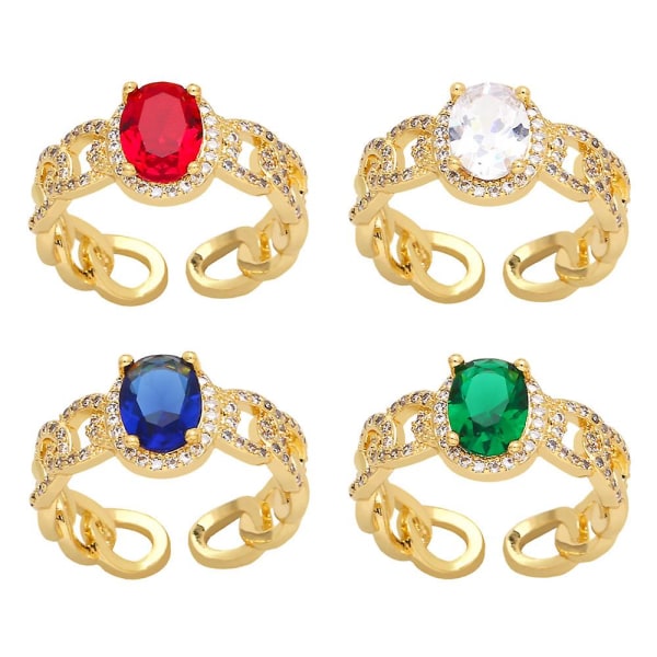Sormus Vintage Zircon Metallic Element muotikorut Ac8658 Blue