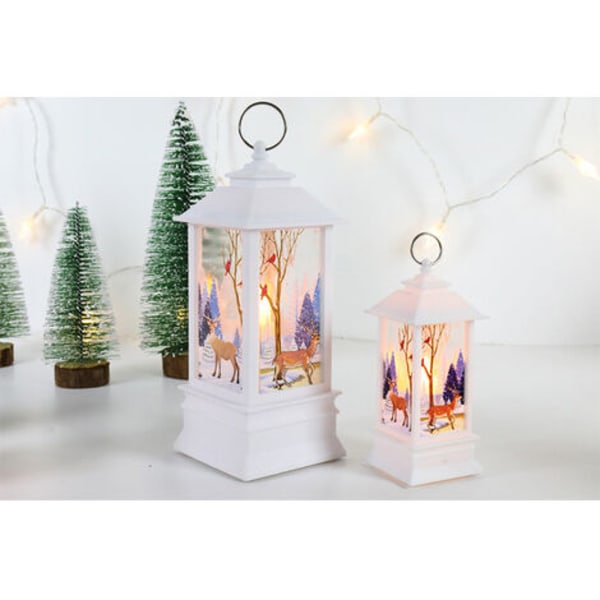 Julprydnader Gamla lampljus En ljus natt juldekorationer Ljusstake Lykta dekor (A, One Size)