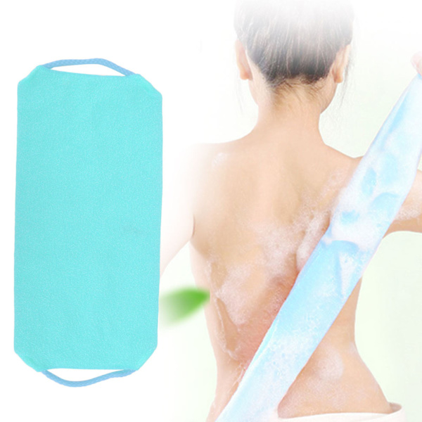 Eksfolierende kropsskrubbe vaskeklud elastisk massage badehåndklæde strop blå