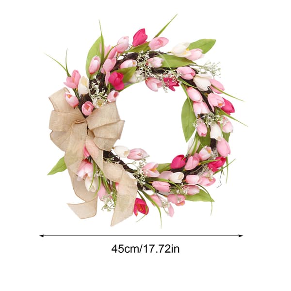 Dekorativ kunstig tulipanblomstkrans