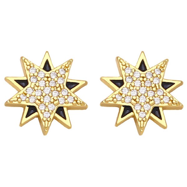 Örhängen Vintage Zircon Star Fashion Jewelry Ac10697 Black