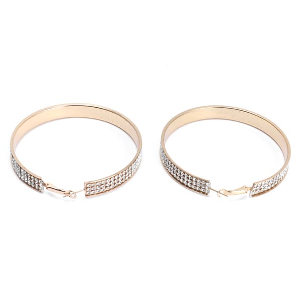 Trendy Krystaløreringe Metallegering Mode Gradient Loop Dangler Øreringe til Kvinder 12372