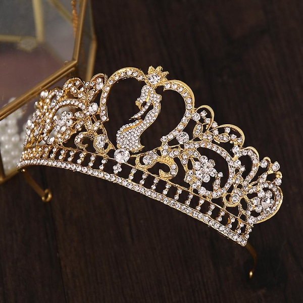 Enkel Diamantbröllopskrona Elegant Balett Prinsessan Rhinestone Headpiece Charmiga Smycken Presenter För