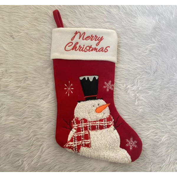 Julstrumpa (röd snögubbe)