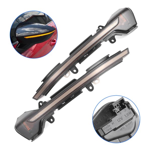 12V 1.8W Dynamisk Blinklysindikator Utvendig Bakspeil Gule LED-lys Passer til Seat LEON III 5F
