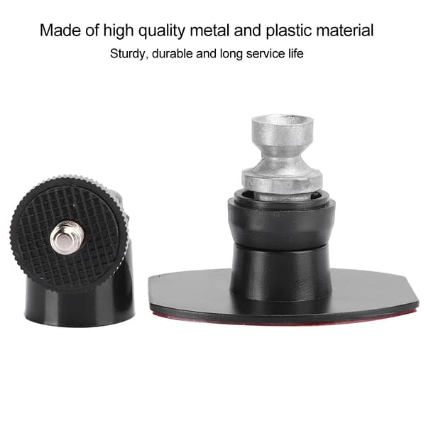 HD-052 Universal dobbeltklæbende bilmontering til minidatarekorder i aluminiumslegering, sort
