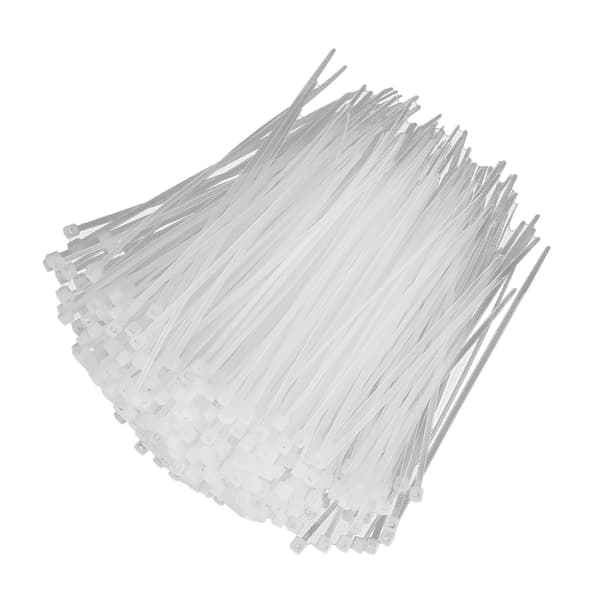 Hvide selvklæbende kabelbindere i plast - 3 x 100 mm (1000 stk)