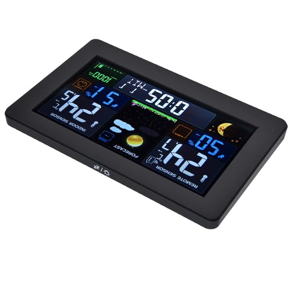 Digital Farve Vejrstation Multi Data Display Baggrundsbelyst Store Tal Termometer Ur til Hjemmekontor US