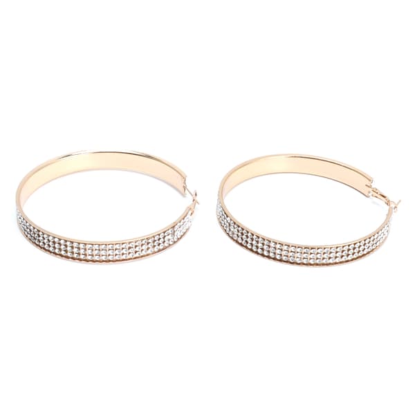 Trendy Krystaløreringe Metallegering Mode Gradient Loop Dangler Øreringe til Kvinder 12372