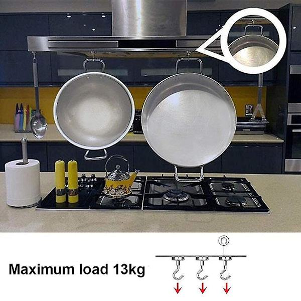 Magneter med kroge, magnetkroge, 8 superstærke neodymmagnetiske kroge område Køkken Badeværelse Soveværelse Garage Låserum Kontor Køleskab Silver Maximum pulling force 13KG