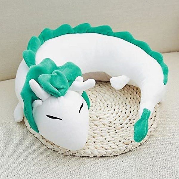 Anime Söt Vit Dragon Nackskudde U-formad Resekudde - Docka Plyschleksak Haku Dragon Nackkudde Mjuk plysch Dragon Rag Doll