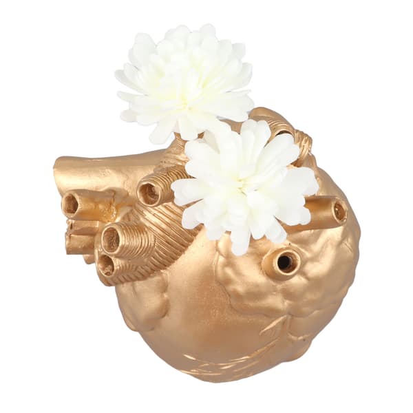Kreative Anatomiske Hjertevaser Hjerteformet Skulptur Blomstervaser Skrivebordsdekorasjon Stue Gull