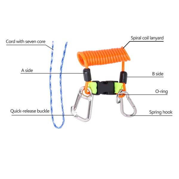 Orange Quick Release Anti Lost Spring Coil Lanyard