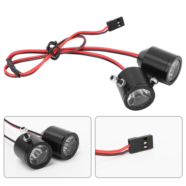RC bilmodel sort 3W Spotlight Søgelys Reservedele