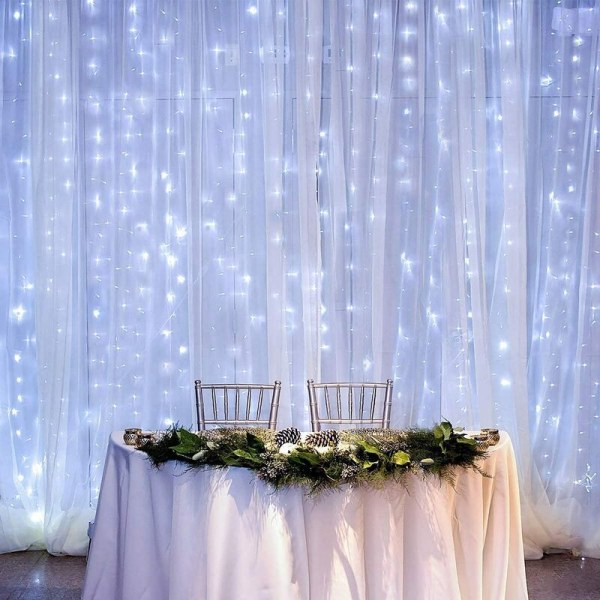 304 lamppärlor vit gardinlampa inredning isremslampa jul bröllopsrum dekoration stjärnlampa, för Ch