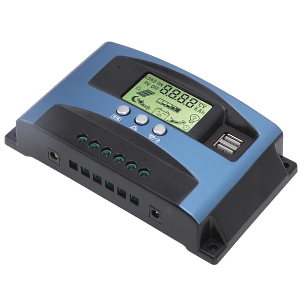 MPPT Solarladdningsregulator 100A 12V 24V Dubbel USB LCD-skärm Multipel Spårningsalgoritm