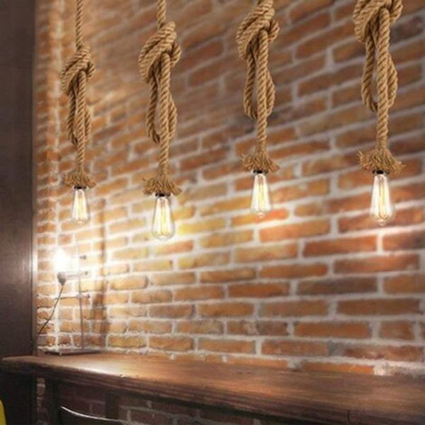 Hamprep ljuskrona industriell taklampa Edison E27 bas (enkelhuvud 1 meter, utan glödlampa)