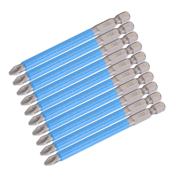 10-pack PH2 Magnetiska Krysskruvmejselbitar 90mm Elektriska Borrtillbehör