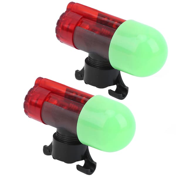 2 Sæt Nattfiskesensor LED Lys Alarm Sensitiv Lås Stang