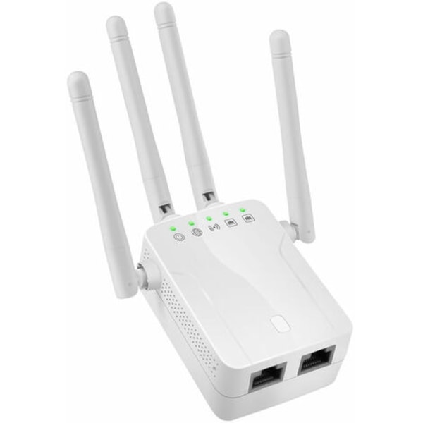 WiFi Repeater WiFi-förstärkare, WiFi Extender upp till 120㎡, kraftfull wifi-repeater med en Ethernet-port, kompatibel med al