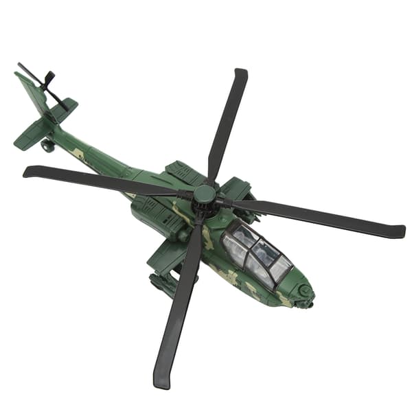 Helikoptermodel af legering, realistisk trykstøbt, træk tilbage, lyd, lys, flylegetøjssamling, grøn