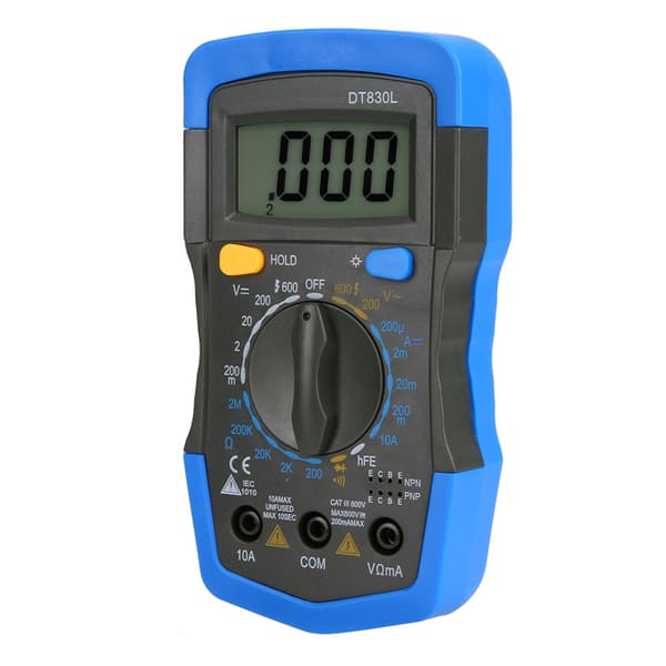Bärbar LCD Digital Multimeter AC DC Spänningsströmtestare DT830L