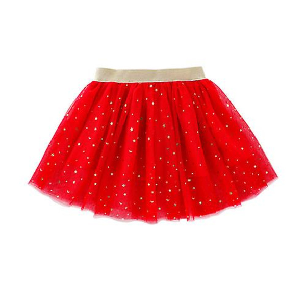 Sommarkjolar för tjejer Bomullsspets Prinsessan Minikjolar Stjärnor Glitter Dans Balett Tutu Mode Paljetter Barnkläder red 100CM 2Y