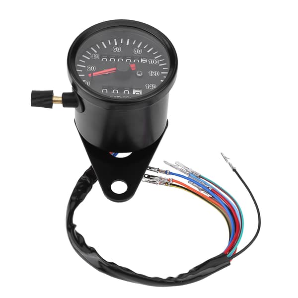 60mm Sort Motorsykkel Kilometerstand Speedometer Måler med indikator