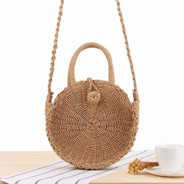 Sommar Beach Axelremsväska, Ljusvävd Halm Cross-body, Telefon, Reseväska För Kvinnor & Vardagsbruk A916-1094