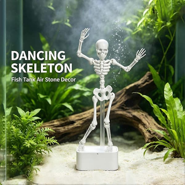 Dansende Skelet Akvarium Luftsten Ornament 3D-printet Akvarium Bobler Dekoration 1pc
