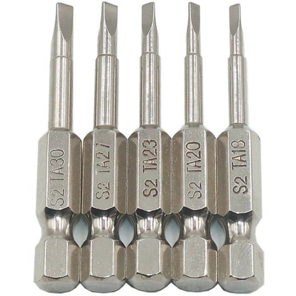 Fonepro 5 kpl kolmiokantainen magneettinen ruuvimeisselin set S2 teräs 1,8 mm, 2,0 mm, 2,3 mm, 2,7 mm, 3 mm, 1/4 tuuman kuusiovarsi,