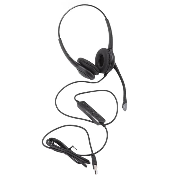 Støyreduserende USB-headset med mikrofon for PC Ergonomisk Klar Samtale Volumkontroll