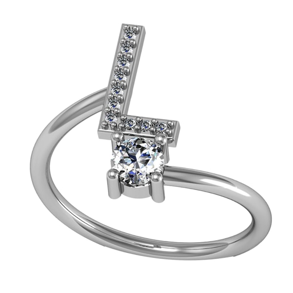 Ring Justerbar Open End Koppar Brev Kvinnor Finger Smycken För Dejting E