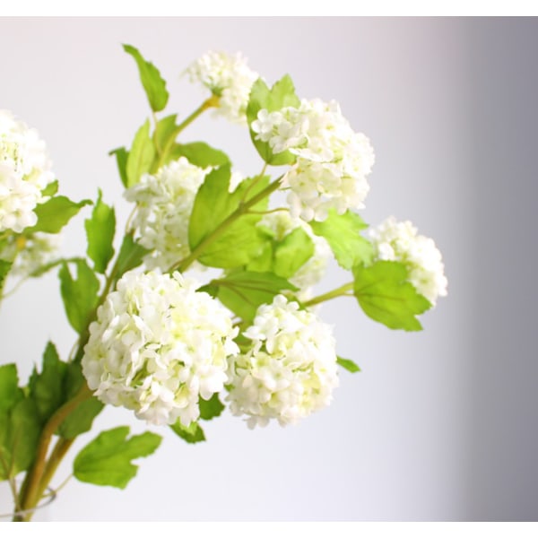 Konstgjord snöboll Viburnum grön hortensia 2 huvuden Naturlig naturtrogen Real Touch Konstgjord latex långstam hortensia för heminredning Utomhusbröllop D