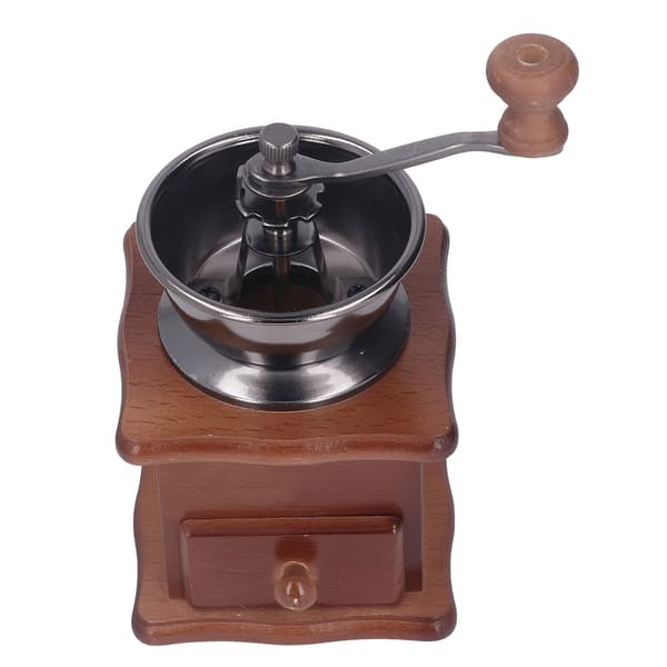 Manuel Retro Træ Kaffekværn Rustfrit Stål Burr Klassisk Stil