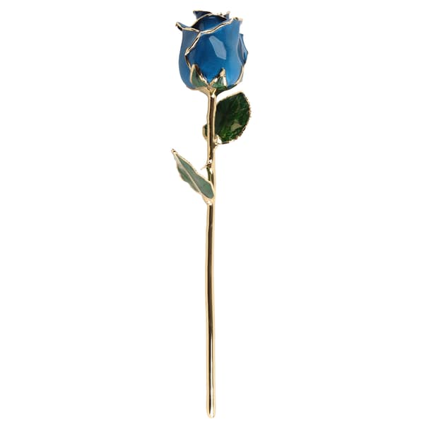 Forgyldt blå rose