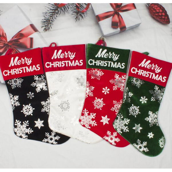 Bronzing Snowflake Socks Julstrumpor Juldekorationer C