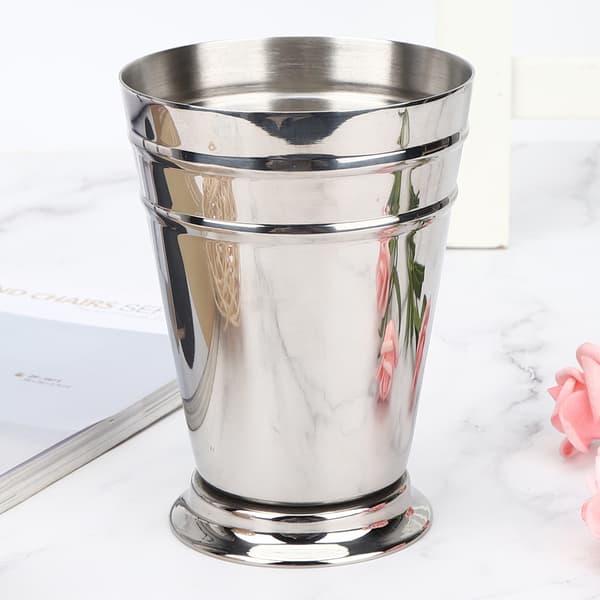 Isolerad Cocktailkopp i Rostfritt Stål - Anti-Fall Vinmugg för Barfest (Silver, 400ML)