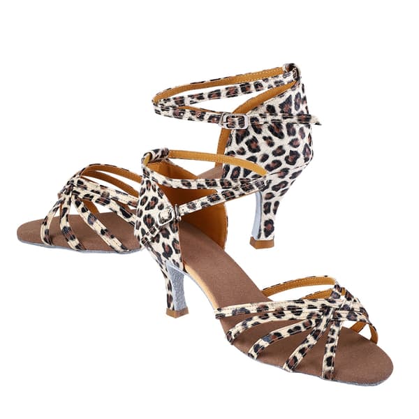 Dame Latin Dansesko Blød Komfort Leopard Print Størrelse 37