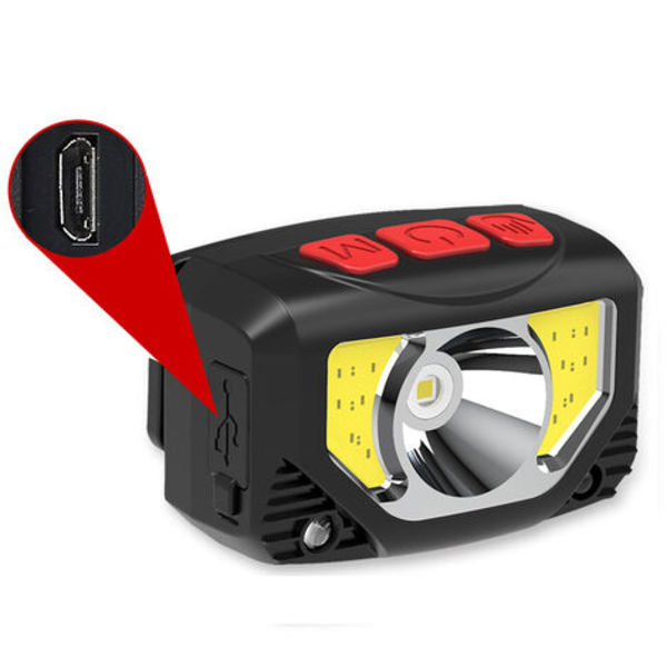 Pack Mini Induktion USB laddare, Lättvikts COB-strålkastare för Night Racing, Röda LED-strålkastare