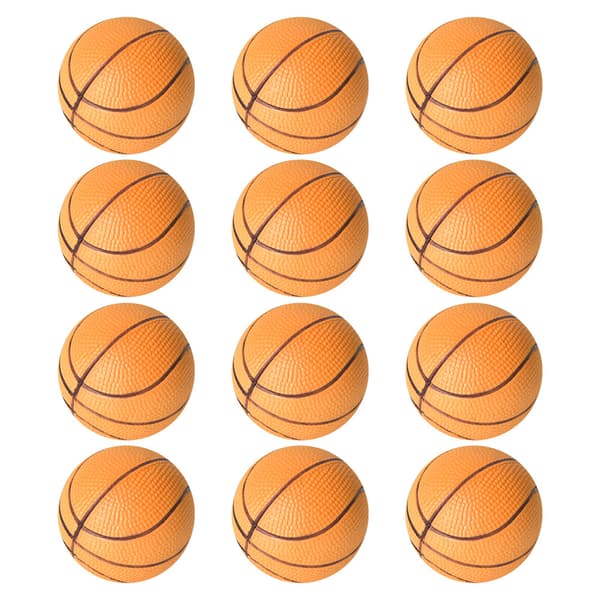 12 stk. 6,3 cm Bløde EVA Elastiske Bolde til Børnelegeplads - Trykreducerende Stressbold til Børn - Basketball