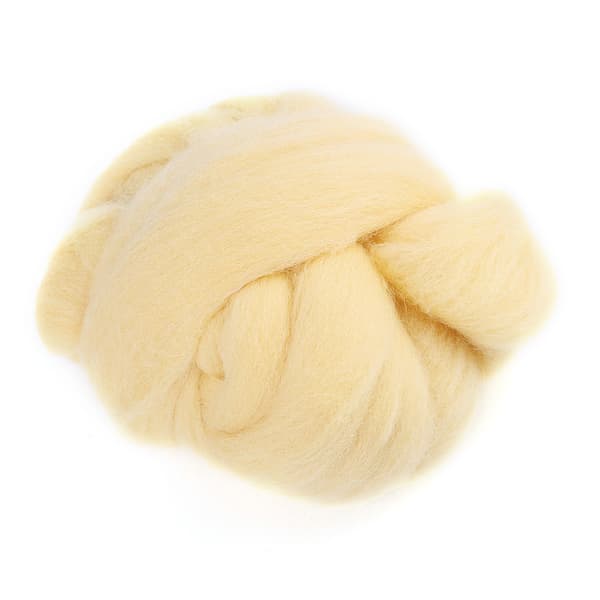 Farget nålfilt ull roving - krem (55g)