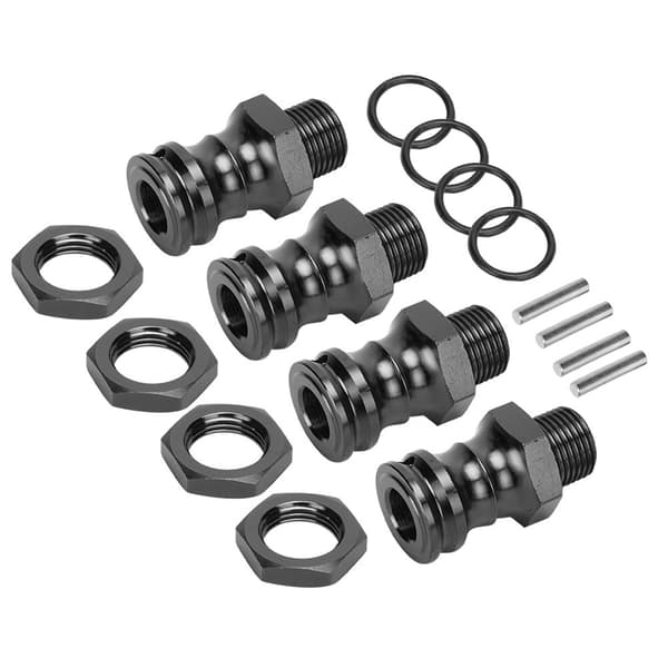 Aluminiumlegering 17 mm hex hjulforlængeradapter til 1/8 RC-bil (4 stk., sort)
